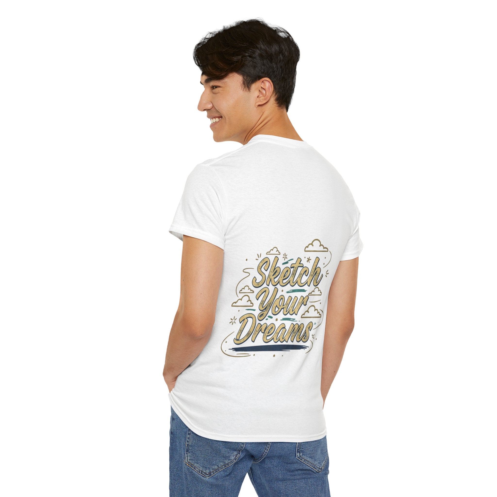 Sketch Your Dreams Tee — Inspirational Graphic T‑Shirt with Handlettered Design