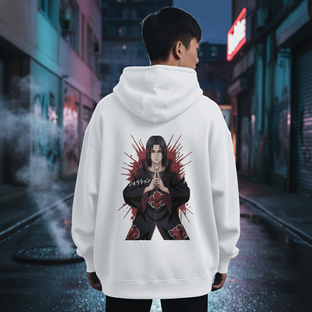 Itachi Uchiha Mangekyō Hoodie | Naruto Akatsuki Graphic Sweatshirt | Oversized Anime Streetwear
