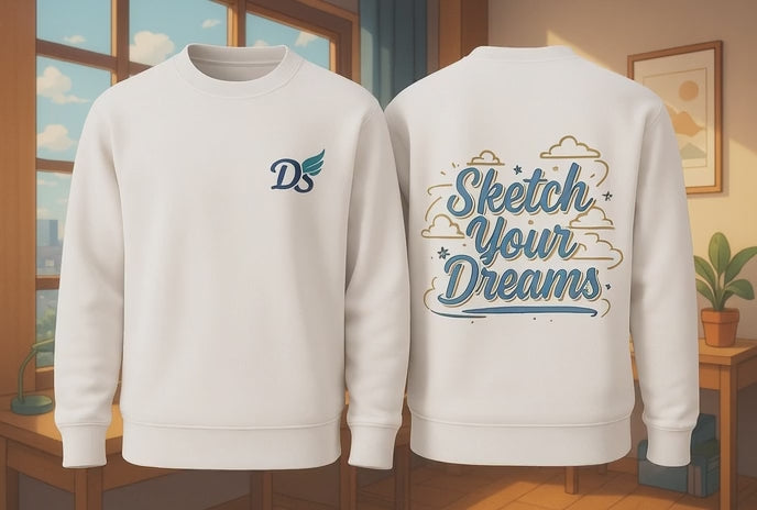 Sketch Your Dreams™ Oversized Unisex Sweatshirt | Premium Winter Wear | Minimal Aesthetic Graphic Sweater